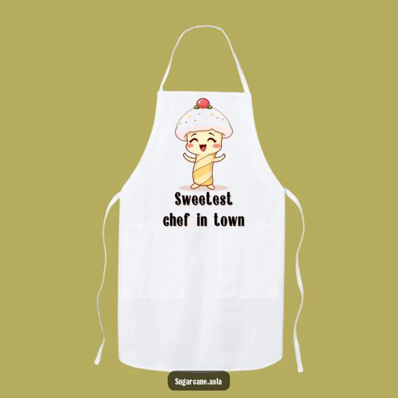 Funny Sugarcane Apron, Kitchen Giggles with Spun Sugar Hat, Unique Funny Gift