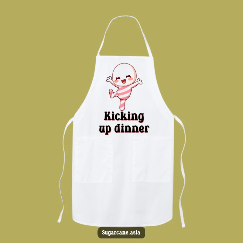 Funny Kawaii Candy Cane Kitchen Apron: Cook with Festive Fun, Ideal Funny Gift
