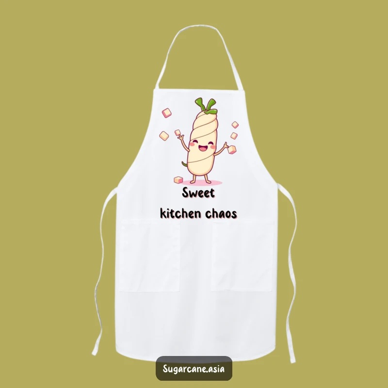 Funny Kawaii Sugarcane Kitchen Apron: Cook with Sweet Cheer, Ideal Funny Gift