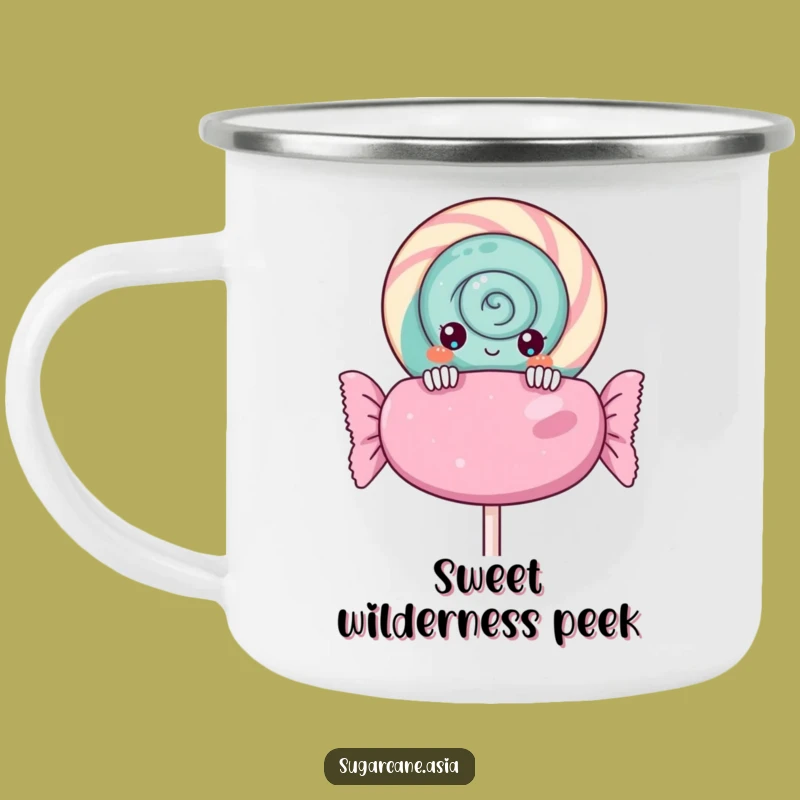 Funny Kawaii Lollipop Enamel Camping Mug: Sweet Adventures, Perfect Funny Gift