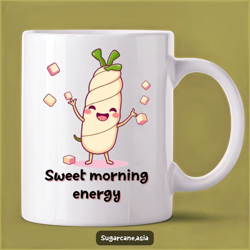 Funny Kawaii Sugarcane Mug: Juggling Sweetness, Perfect Cheerful Funny Gift