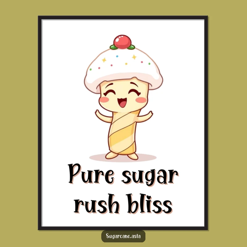 Funny Sugarcane Digital Art, Spun Sugar Hat Laughter, Instant Funny Gift Decor