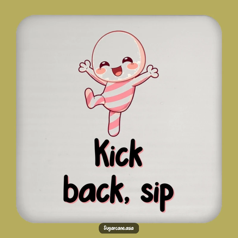 Funny Kawaii Candy Cane Coaster Set: Festive Fun, Protect Surfaces, Ideal Funny Gift