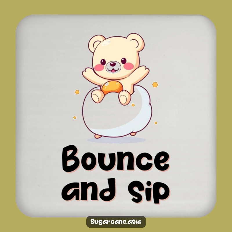 Funny Kawaii Gummy Bear Marshmallow Coaster: Protect Surfaces With Cute Art Gift