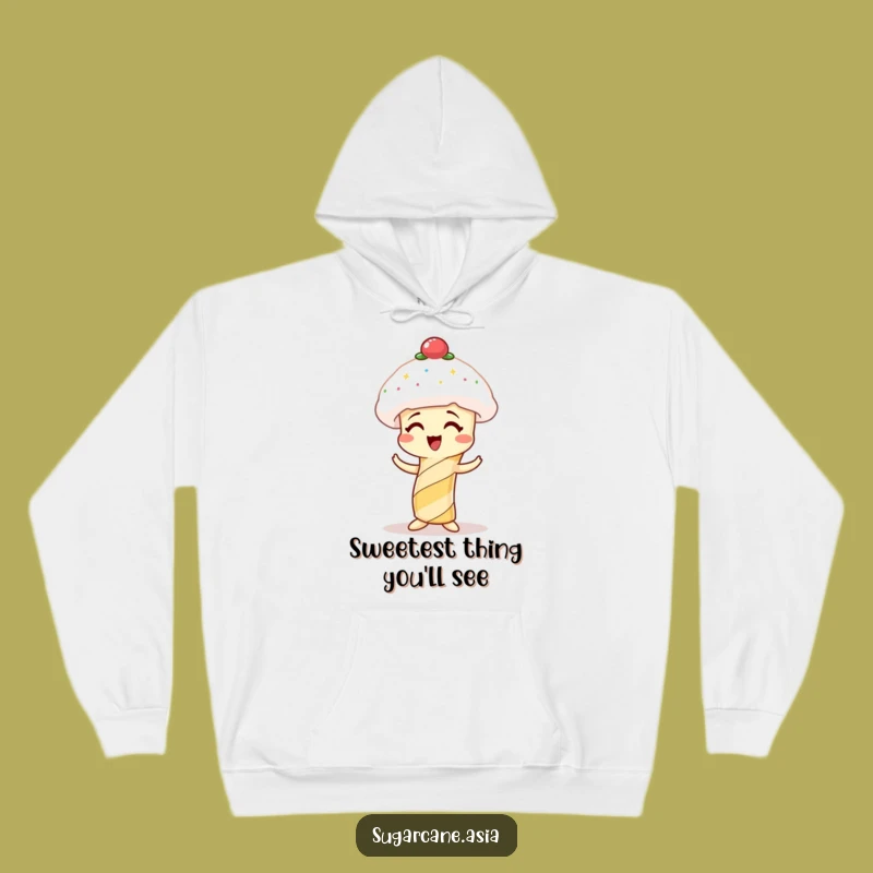Funny Sugarcane Hoodie, Cozy Giggles with Spun Sugar Hat, Ultimate Funny Gift