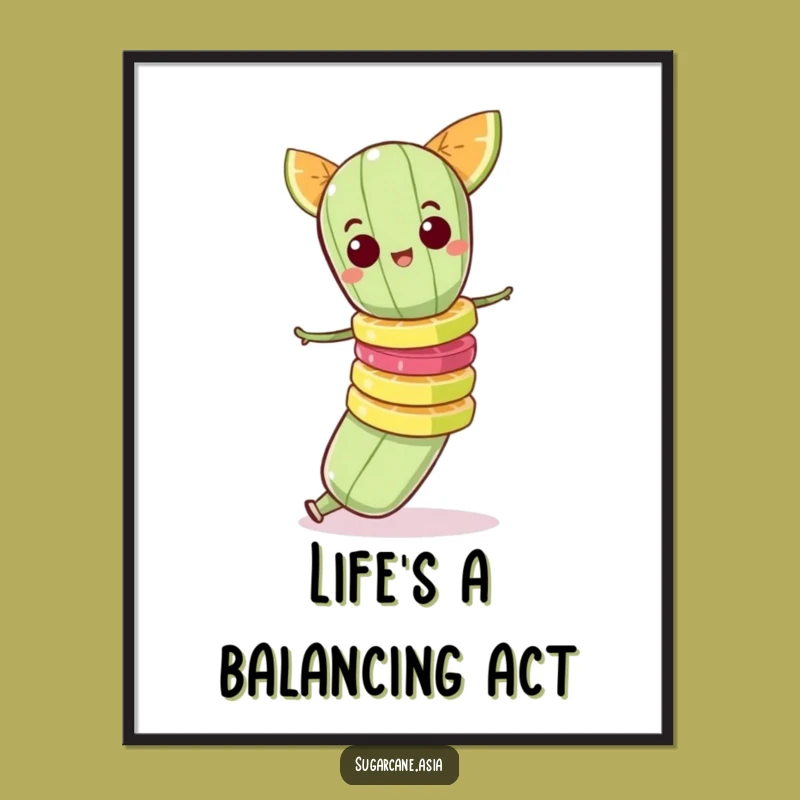 Free Printable Wall Art: Sugarcane's Fruit Balance, Funny Downloadable Decor Gift