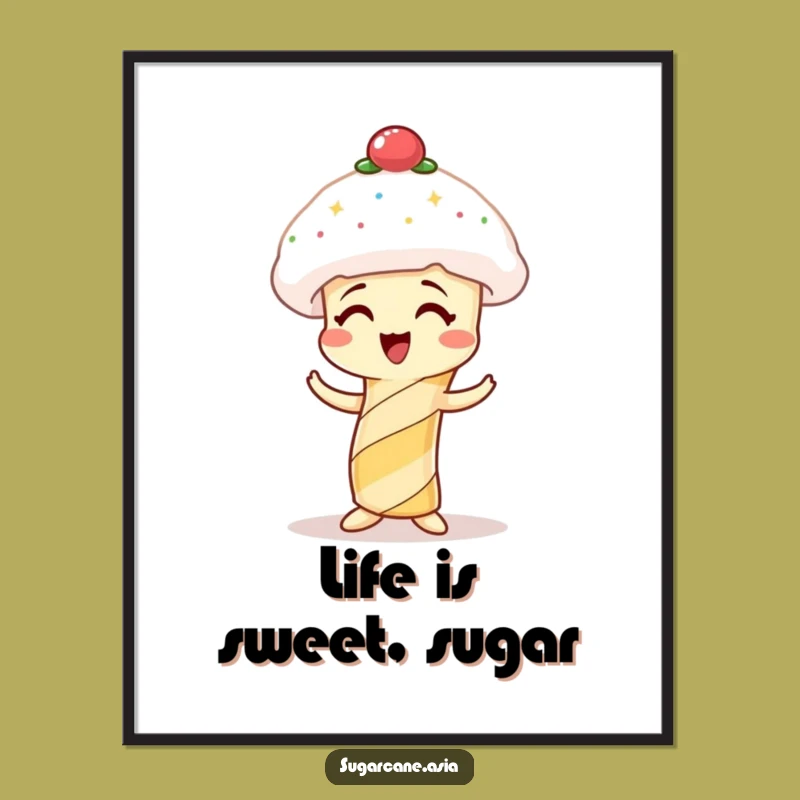 Free Printable Wall Art: Giggling Sugarcane Hat Fail, Funny Downloadable Decor Gift