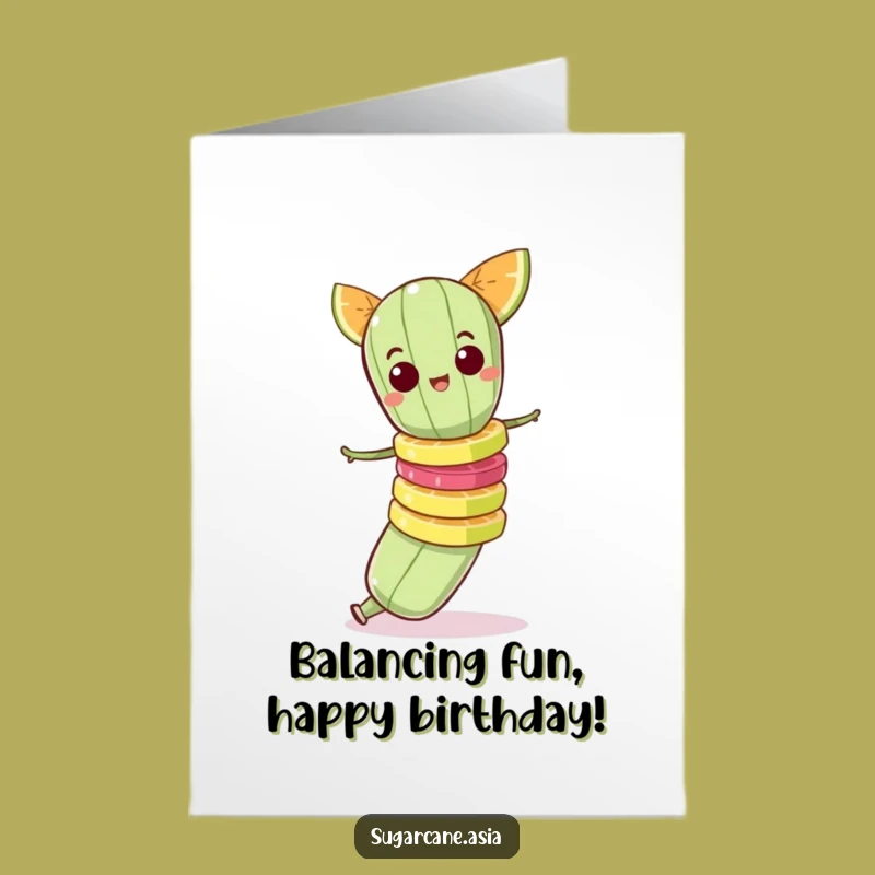 Free Printable Birthday Card: Sugarcane's Fruit Stack Prank Funny Downloadable Gift