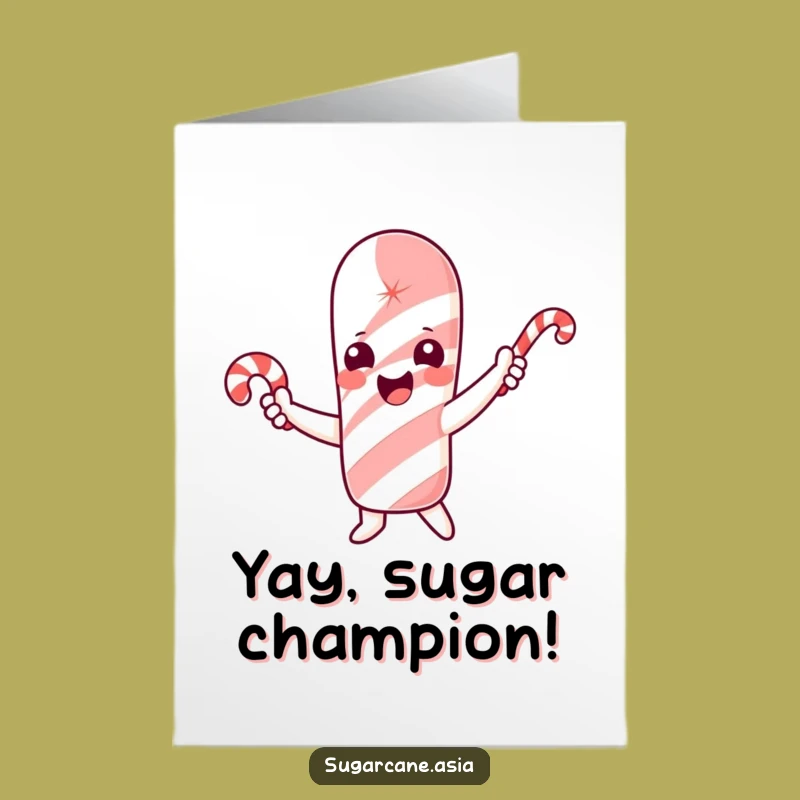Free Printable Congrats Card: Sugarcane's Sweet Wave Funny Downloadable Gift