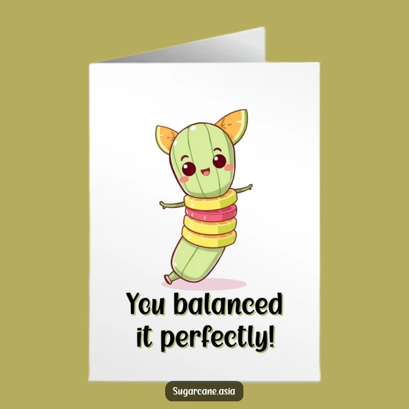 Free Printable Congrats Card: Sugarcane's Fruit Tower Fail Funny Downloadable Gift