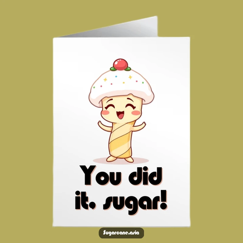 Free Printable Congrats Card: Sugarcane's Hat Humor, Funny Downloadable Celebration Gift