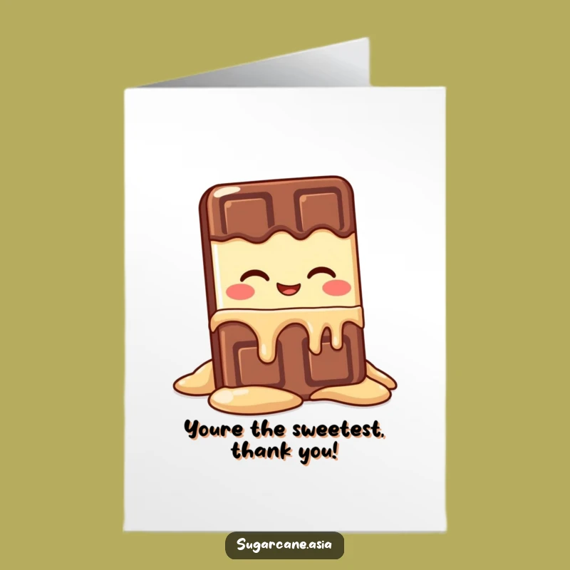 Free Printable Kawaii Chocolate Thank You Card: Delicious Gratitude Downloadable Gift