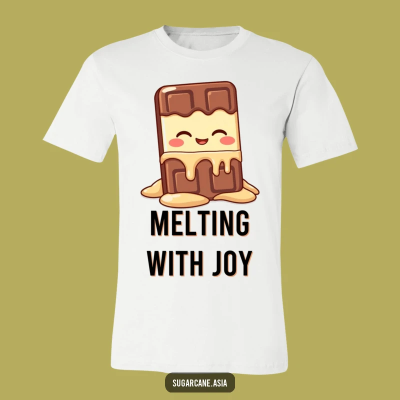 Funny Kawaii Chocolate Bar Melting T-Shirt: Deliciously Hilarious Apparel Gift