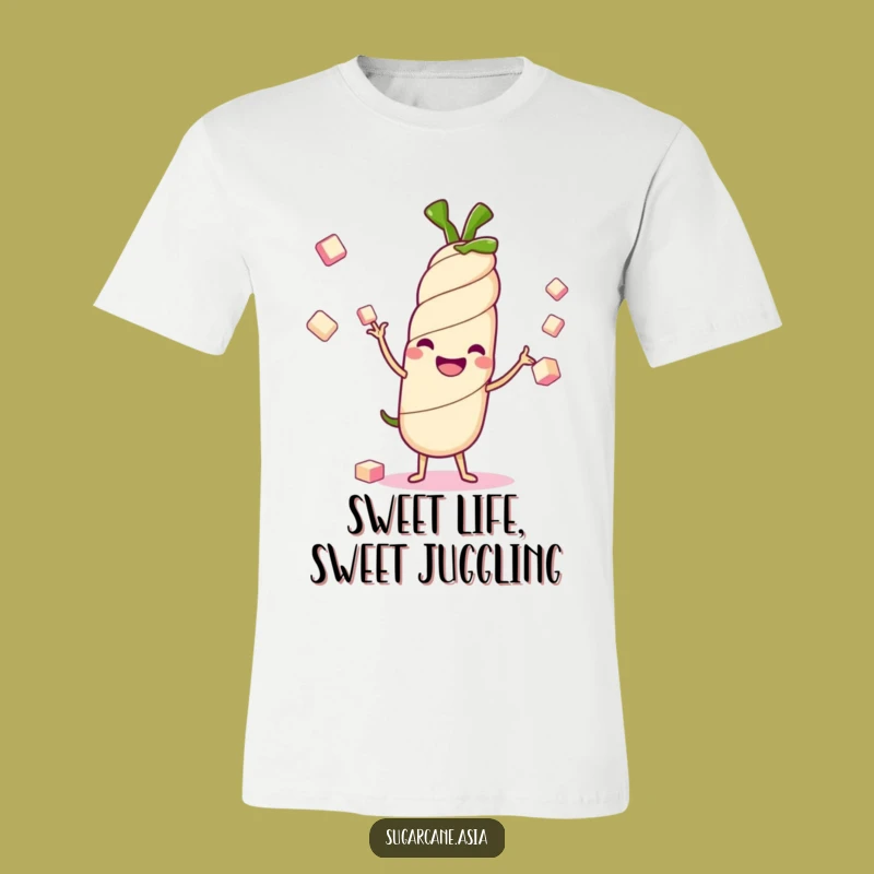 Funny Kawaii Sugarcane T-Shirt: Juggling Joy, Adorable Anime Funny Gift Apparel